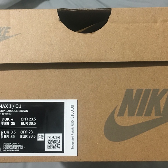 Nike Air Max 1 Travis Scott Cactus Jack Wheat Lemon Drop Mens Size 4.5 - Picture 10 of 16